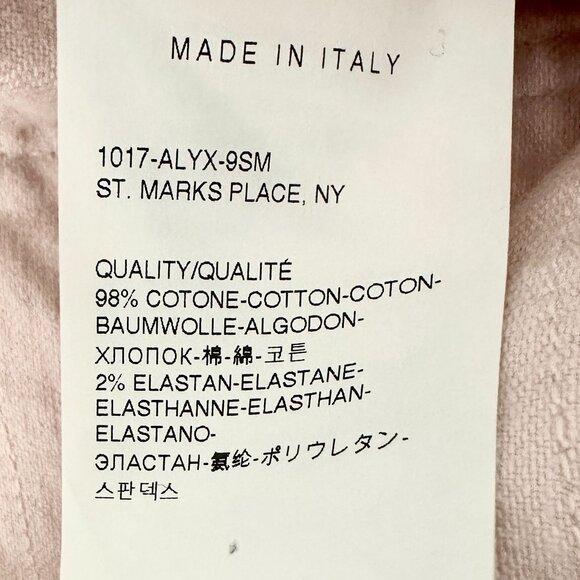 1017 ALYX 9SM X Blackmeans Pink Shredded Straight Leg Denim Jeans Mens Size 34 - Picture 11 of 11